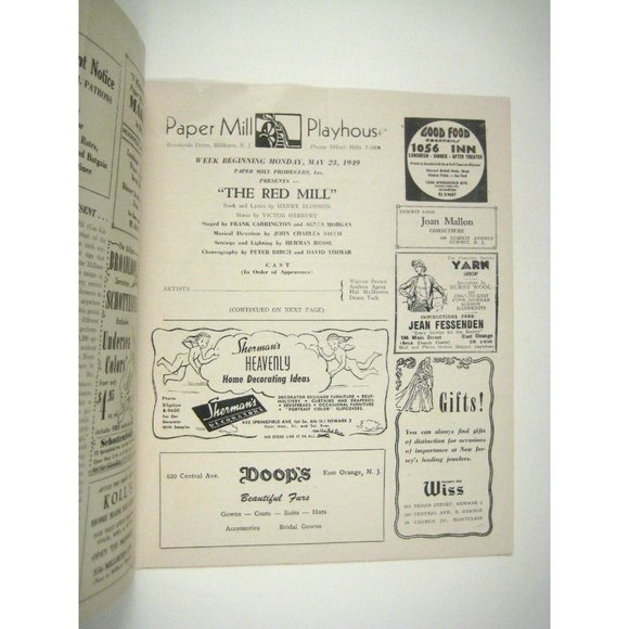 The Red Mill Paper Mill Playhouse Theatre Program 1948 NJ Macollum Greenwell - Picture 3 of 6